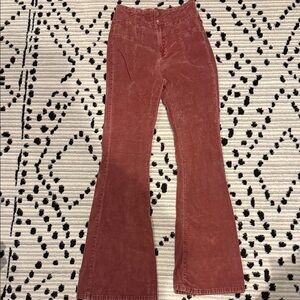 Free People Terracotta Corduroy Flare Pants